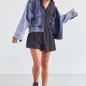 UO Bellina Button Down Shirt Romper